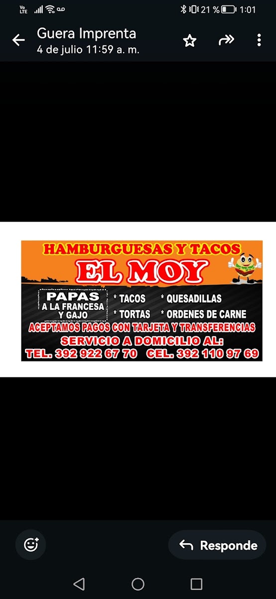 Hamburguesas y Tacos 'El Moy'